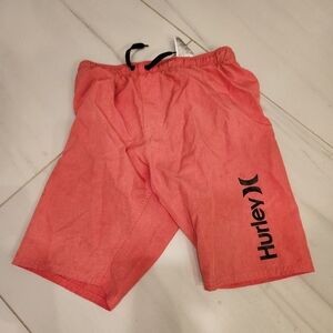 Hurley Coral Red Drawstring Shorts
